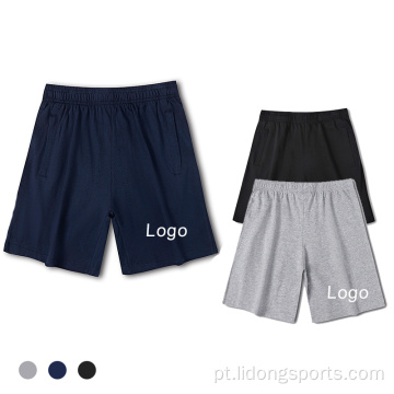 Logotipo personalizado de cor sólida masculina shorts de verão